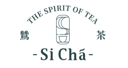 Si Chá's logo, featuring stylized text and a design inspired by hot breath of tea